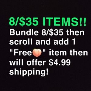 Bundle sale!! 8 items for $35 plus 1 free item!!